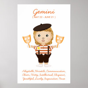 Gêmeos - poster do horóscopo da menina
