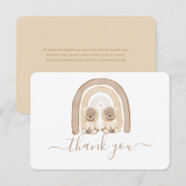 Gêmeos Urso de Teddy e cartões de agradecimentos A