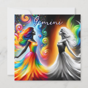 Gemini Gêmeos Cor e Horóscopo Negro e Branco