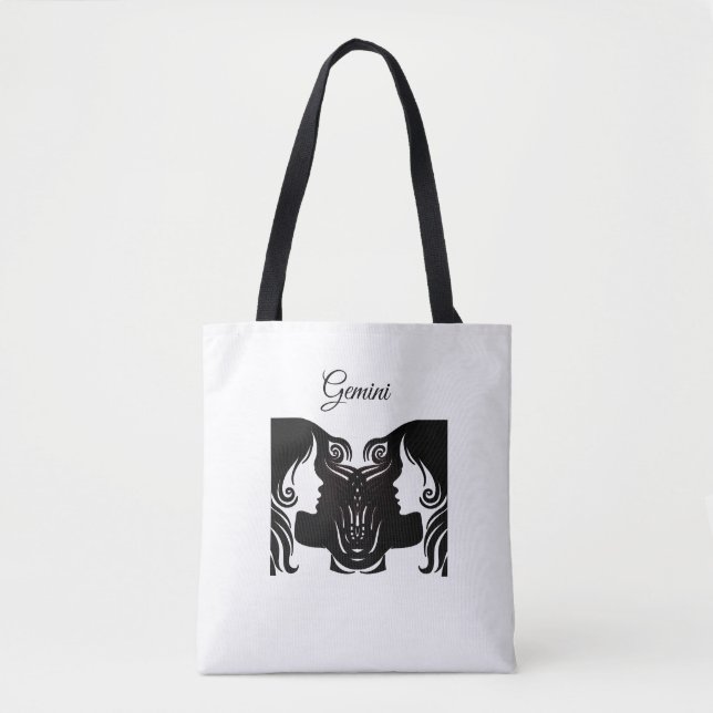 Gemini gêmeos preto e branco Tote Bag (Frente)