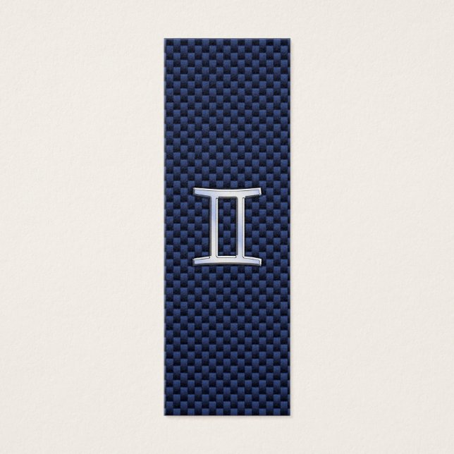 Gemini - Sinal Zodiac no Estilo de Fibra Azul de C (Frente)