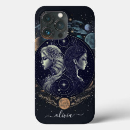 Gemini zodiac capas de iphone de gabinete preto e 