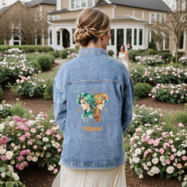 Gemini Zodiac Jaqueta Denim, de Mulheres