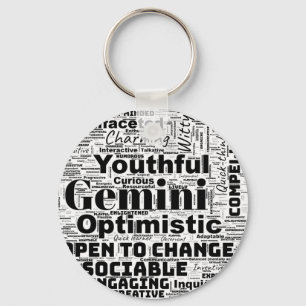 Gemini Zodiac Word Cloud Inspiration Chaveiro