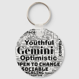 Gemini Zodiac Word Cloud Inspiration Chaveiro