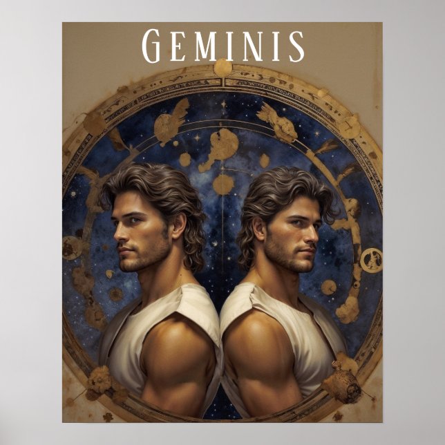 Geminis Male Poster astrológica (Frente)