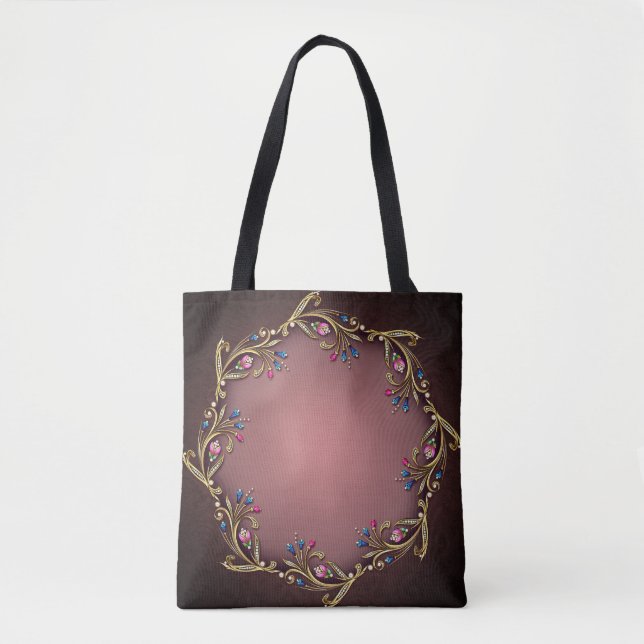 Gems All-Over-Impressão Tote Bag, Médio (Frente)
