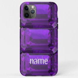 Gemstone de capas de iphone roxa com gema inicial