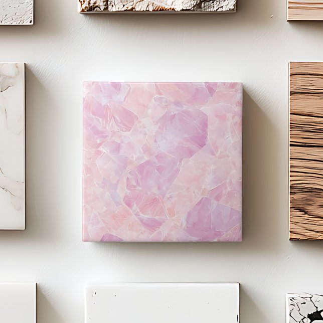 Gemstone moderno de aspecto estético, Gemstone cor (Pink Luxurious Gemstone Modern Aesthetic Glam Chic Ceramic Tile)
