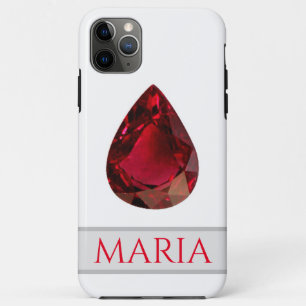 Gemstone Pear Ruby, fachada em capas de iphone ver