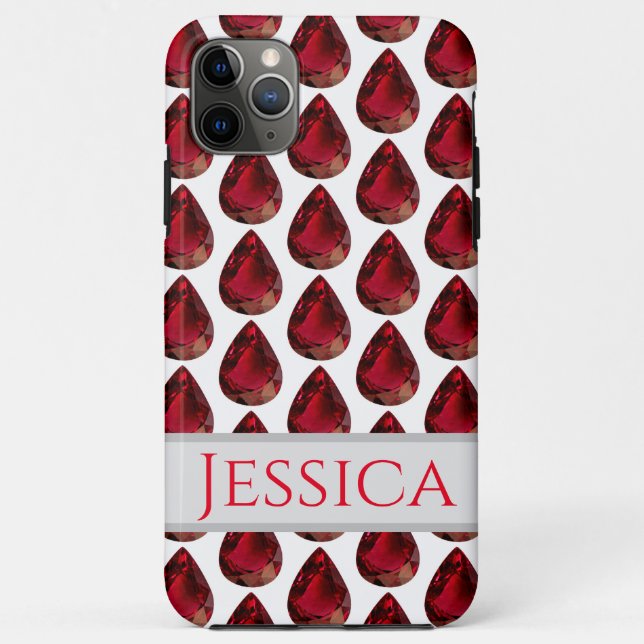 Gemstone Pear Ruby, fachada em capas de iphone ver (Verso)