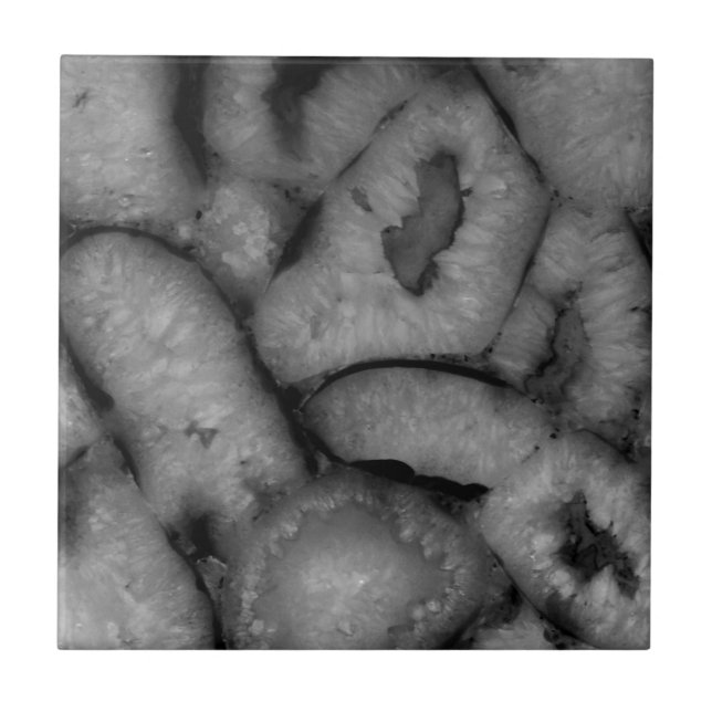 Gemstones brancos pretos do Geode Agate Quartz (Frente)