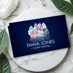 Gemstones de aquarela - cartão de visita de crista