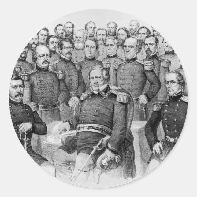Generais da Guerra Civil dos adesivos da União (Frente)