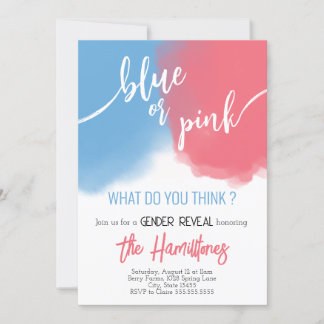 Gênero Azul e Rosa Revelar Convite para Chá de fra