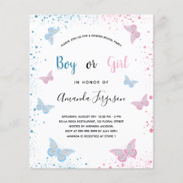 Gênero do orçamento revela borboletas chás de fral