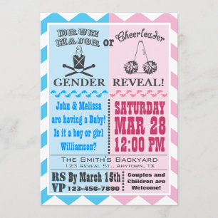 Gênero do tambor ou Cheerleader Revelar Convite