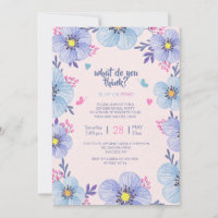 Gênero Floral Azul ou Rosa Convite à Apresentação