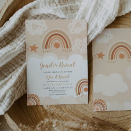 Gênero Reveal Boho Rainbow Convite