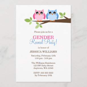 Gênero Revela Convites de Ramificação de Coruja Az