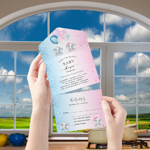 Gênero revela elefantes cor-de-rosa azul chá de fr