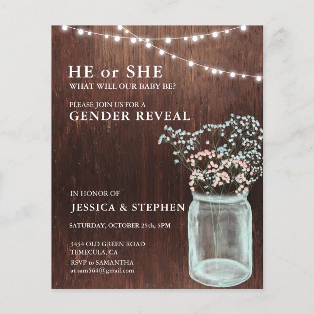 Gênero Revela Lenha Azul Cor-de-rosa (Frente)