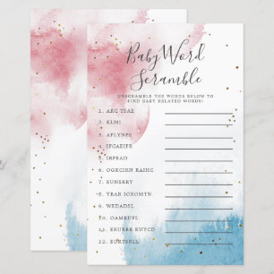 Gênero Revelar Aquarela Bebê Jogo de Palavras