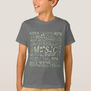 Gêneros de Música Colagem de Palavras Camisas e ja