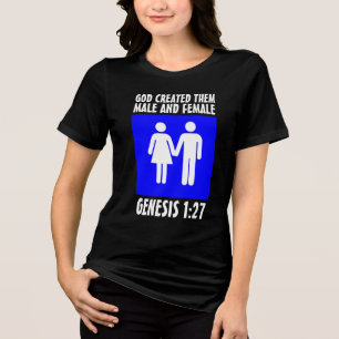 GÊNESE CRISTÃ MASCULINA E FEMININA 1:27 T-Shirts