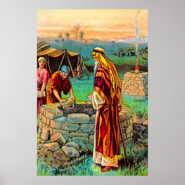 Genesis 26 Isaac Digs Wells poster (Frente)