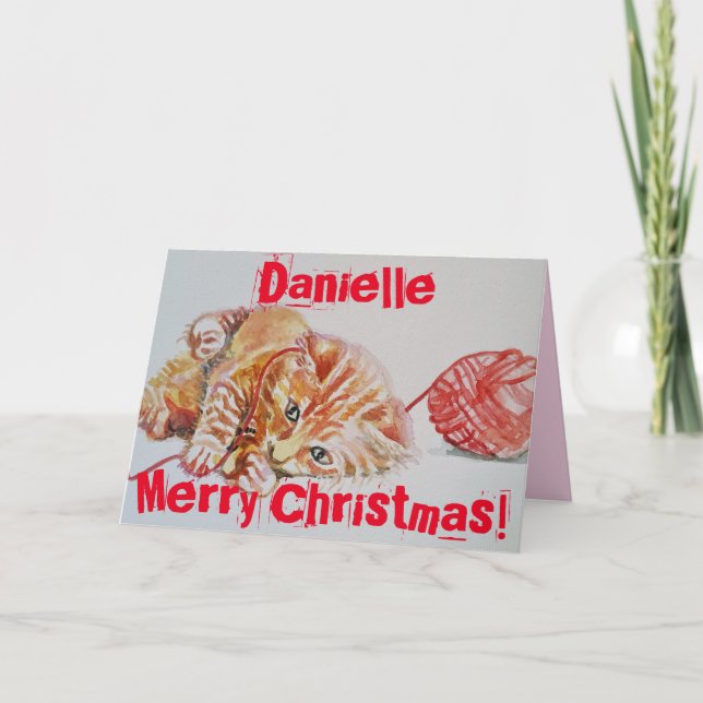 Gengibre Gengibre Gengibre Gato Brincando Cartão d (Frente)