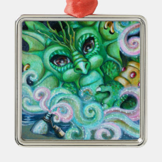 "Génios ornamento de uma garrafa"