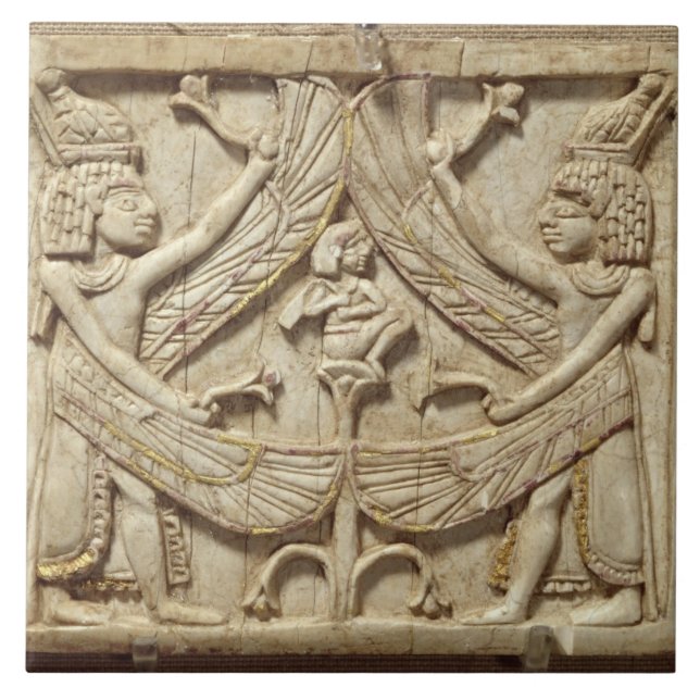 Gênios voados, período Assyrian, c.750 BC (marfim) (Frente)