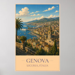 Genova, Italy – Vintage Travel Poster