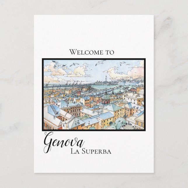 Genova la superba - Cartão postal panorâmico (Frente)