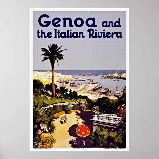 Génova Riviera Italiana - Posters Viagens vintage (Frente)