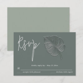 Gentil simples folha tropical relevada RSVP