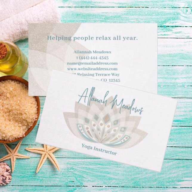 Gentle Mandala Lotus Cartão de visita (Criador carregado)