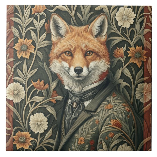 Gentleman Fox in Evening Attire Vintage Woodland (Frente)