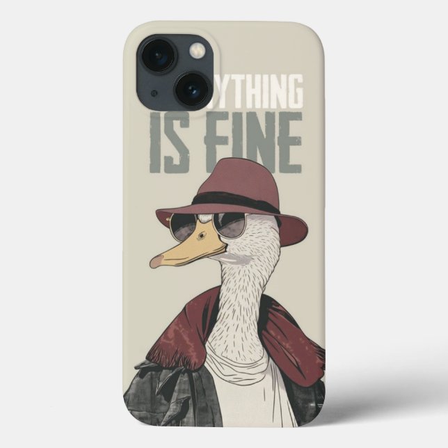 Gentleman Goose: Retro "Everything is Fine" Art Ca (Verso)