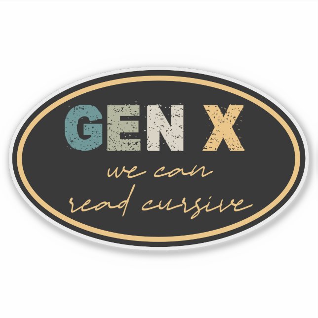GenX—Podemos Ler Adesivo Cursivo (Frente)