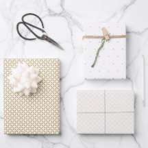 Geo Dot Conectado Weave Dourada e Branca