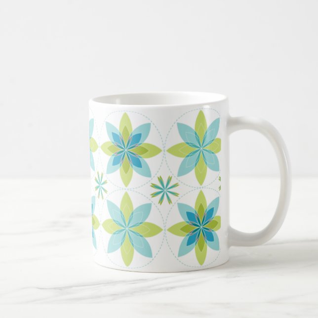 Geo-flor-seafoam da caneca de café (Direita)