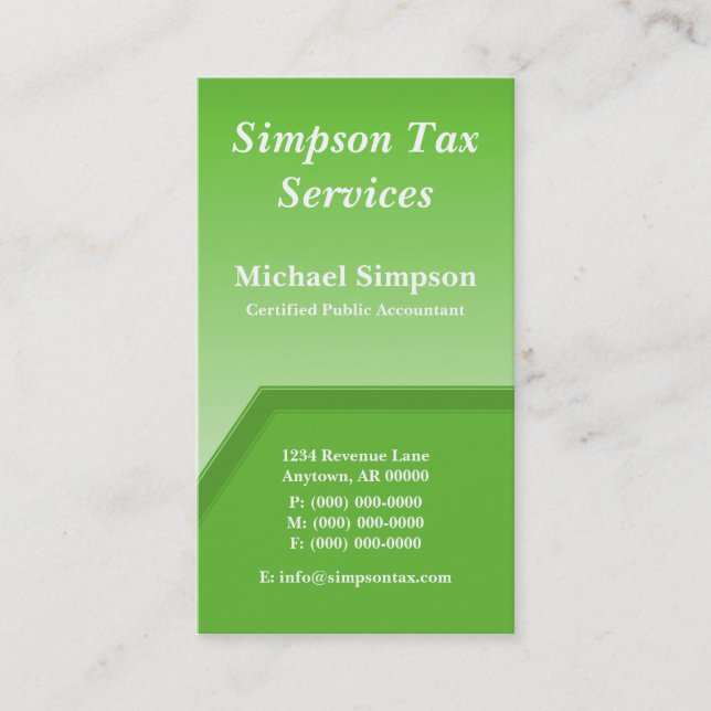 Geo Tech Cartão de visita, Kelly Green (Frente)