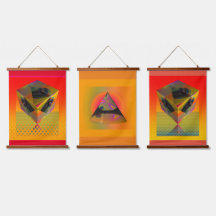 Geo Wood Topped Wall Tapeçaria