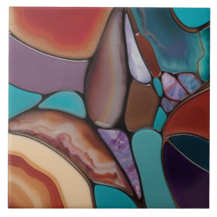 Geode - Faux Staink Glass Mosaic Abstrato Art