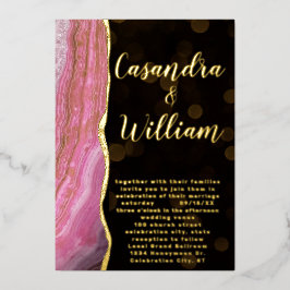 Geode Gato Gelado Elegante Rosa e Casamento Dourad