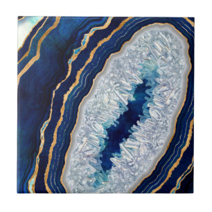 Geodo Azul Escuro e Arte Digital Dourada