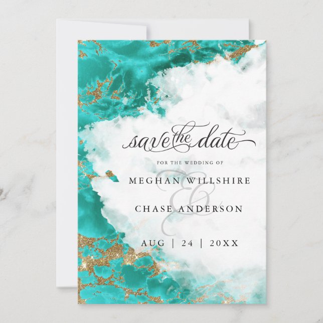 Geodo de Aquarela Água-Marinha Moderna BarefootBri (Frente)