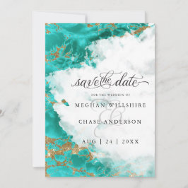 Geodo de Aquarela Azul Turquesa Moderno  BarefootB